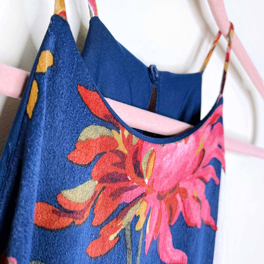 zara satiny floral stripe halter dress - size medium