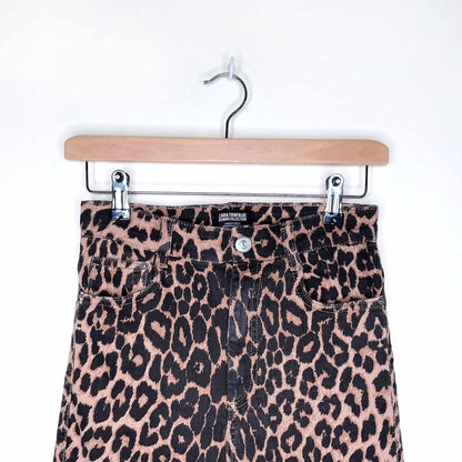 zara high rise animal print jeans - size 4