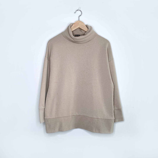 zara tan sweatshirt turtleneck - size small