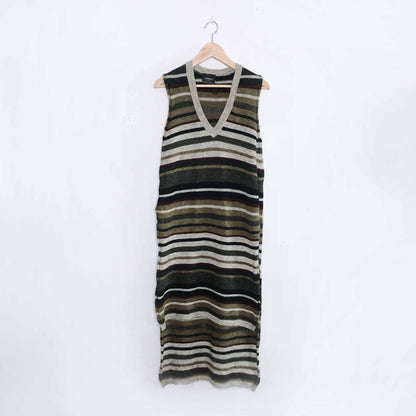 zara sleeveless striped wool-blend sweater - size large