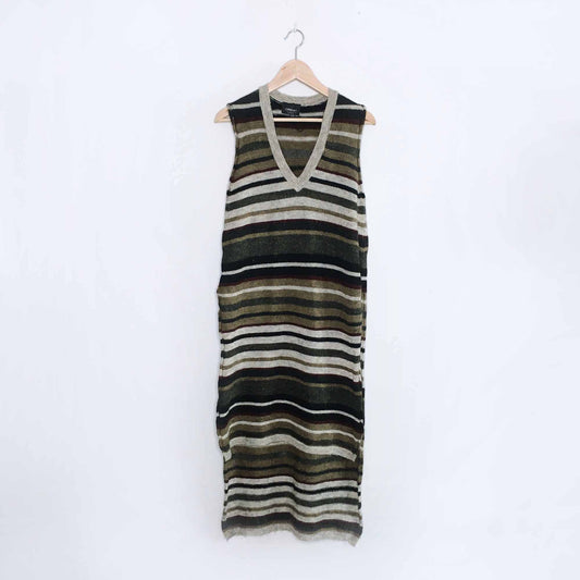 zara sleeveless striped wool-blend sweater - size large