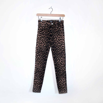 zara high rise animal print jeans - size 4