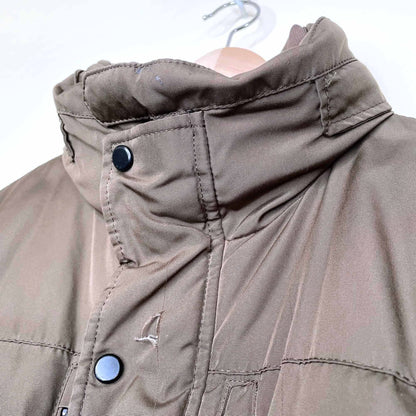 zara man brown short puffer jacket - size large