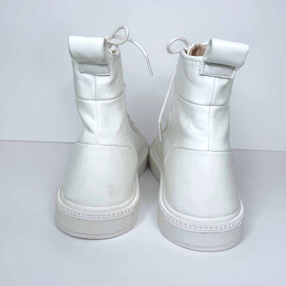 zara white leather high top sneakers - size 41