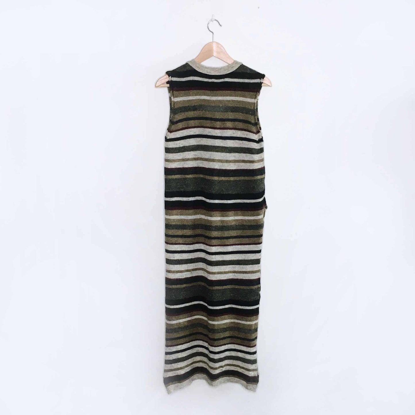 zara sleeveless striped wool-blend sweater - size large