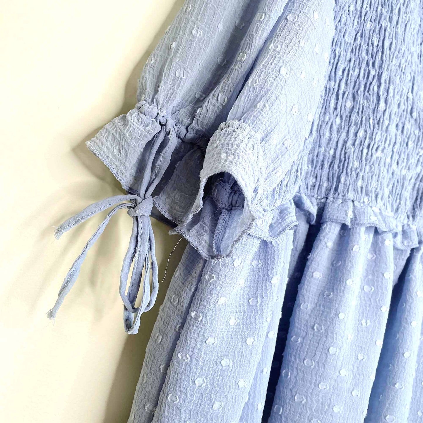 zara boho lavender swiss dot cropped babydoll blouse - size small