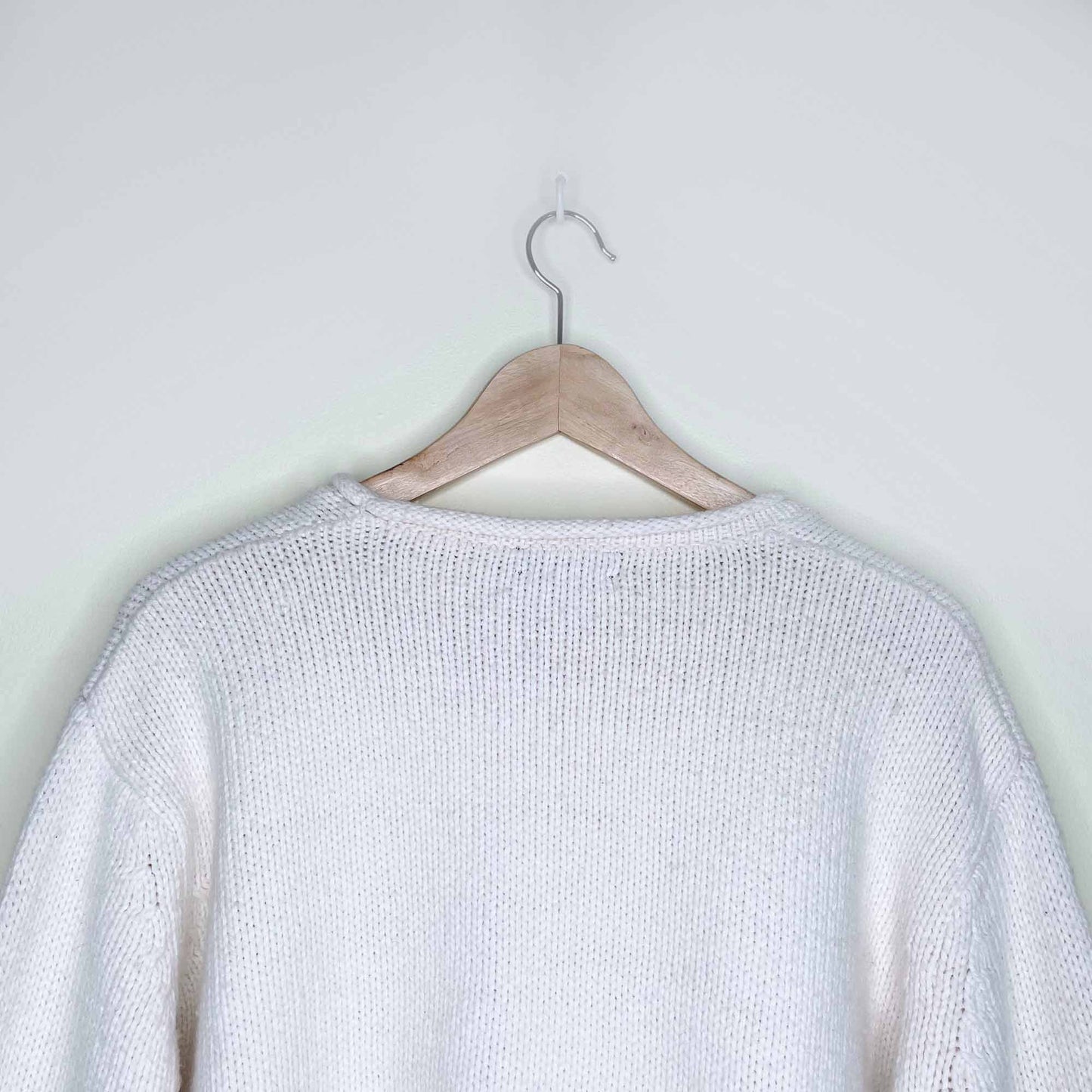 zara cream chunky knit cropped sweater - size large
