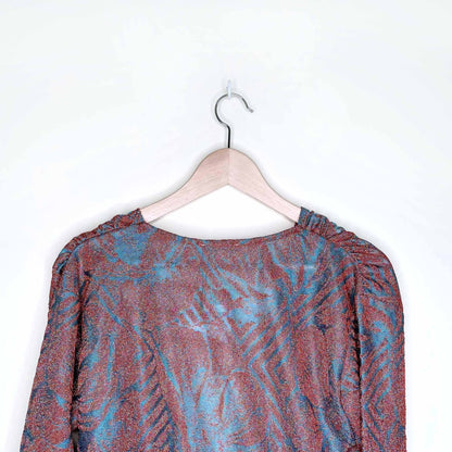 nwt zara metallic wrap long sleeve top SS18 - size small