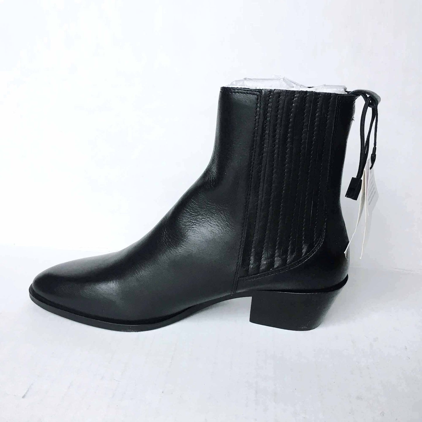 Zara black leather ankle boot - size 8