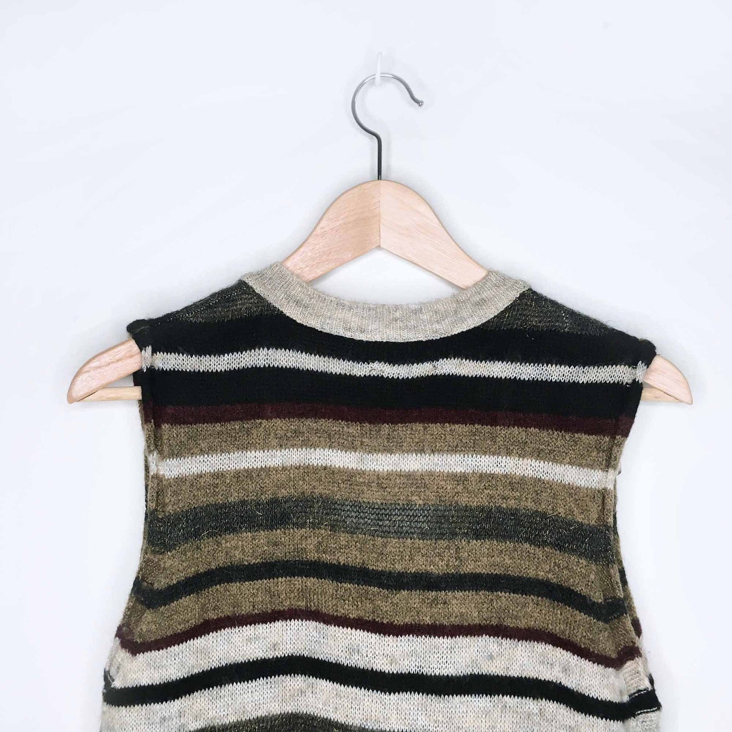 zara sleeveless striped wool-blend sweater - size large