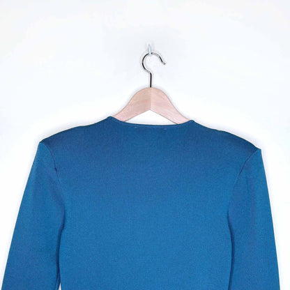 zara ribbed knit top with shoulder pads - size medium
