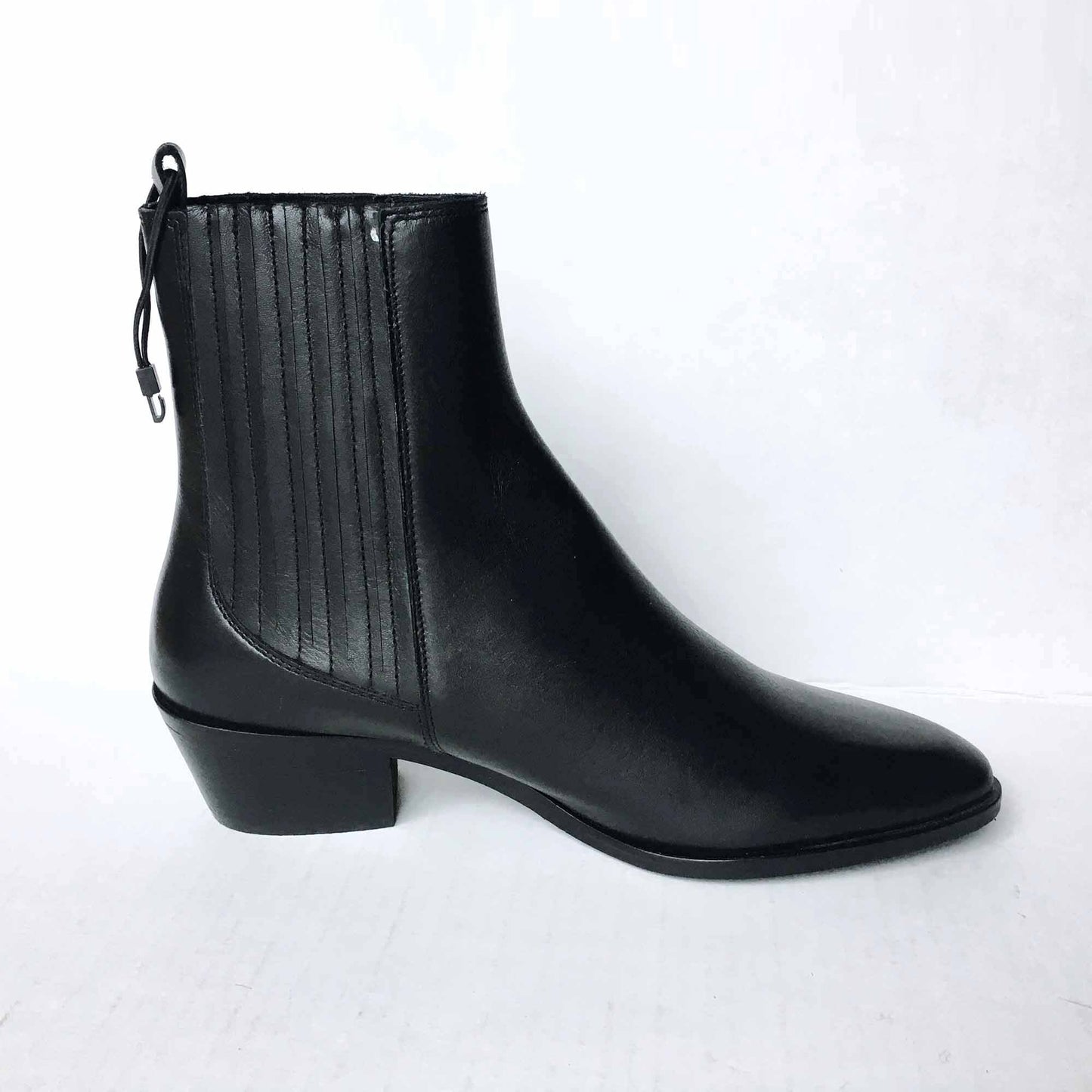 Zara black leather ankle boot - size 8