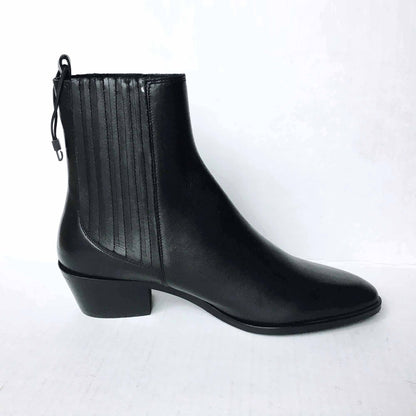 Zara black leather ankle boot - size 8