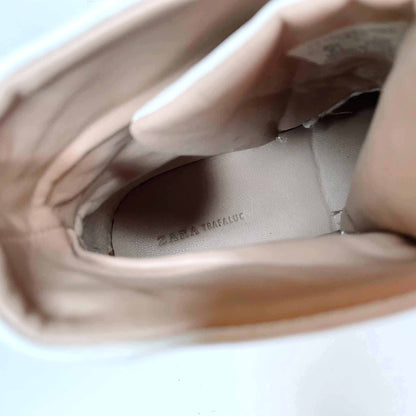 zara white leather high top sneakers - size 41