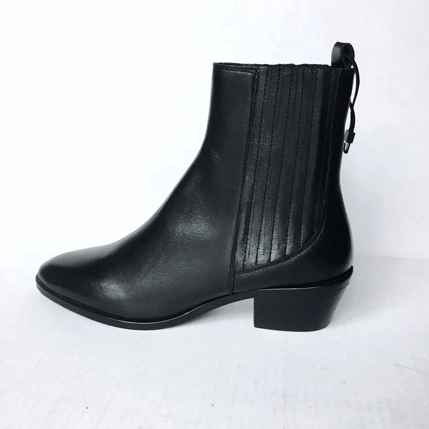 Zara black leather ankle boot - size 8