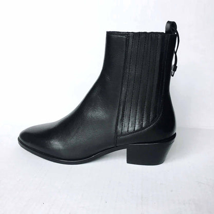 Zara black leather ankle boot - size 8