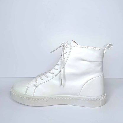 zara white leather high top sneakers - size 41