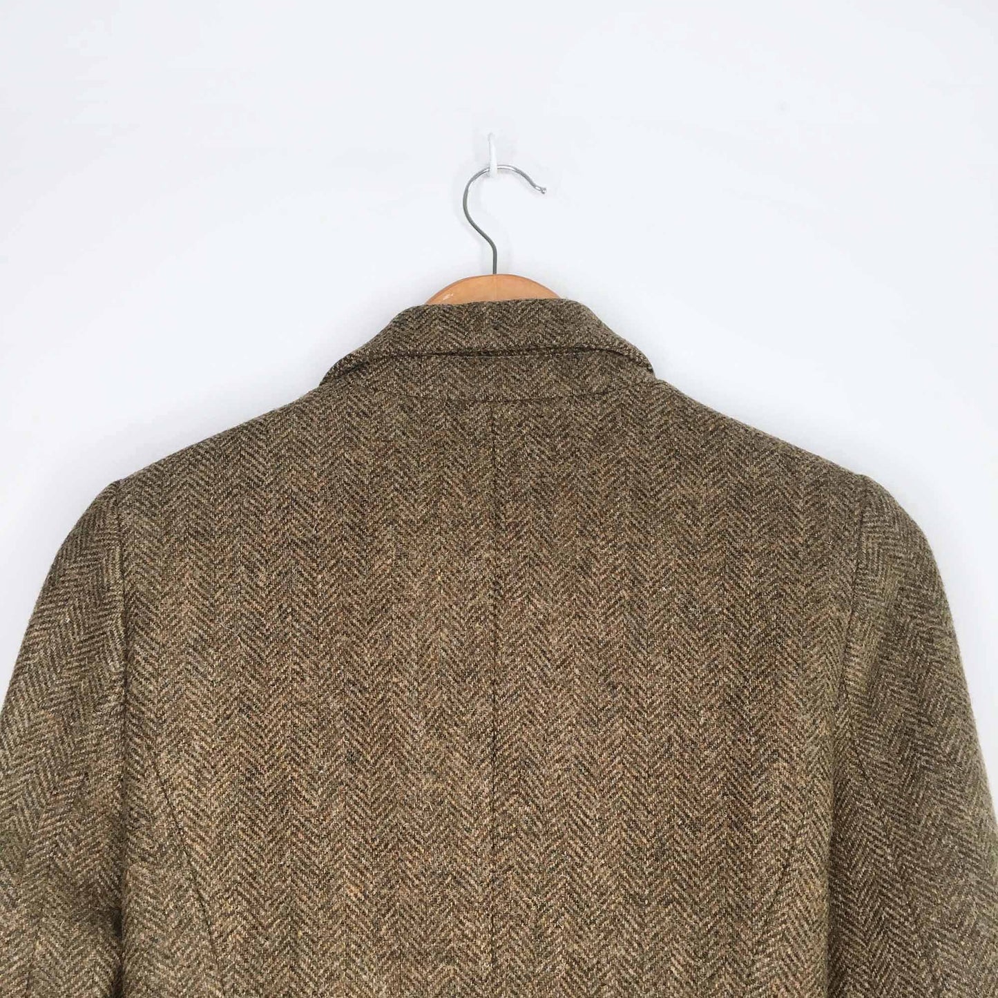 Zara wool herringbone blazer with elbow patch - size Small