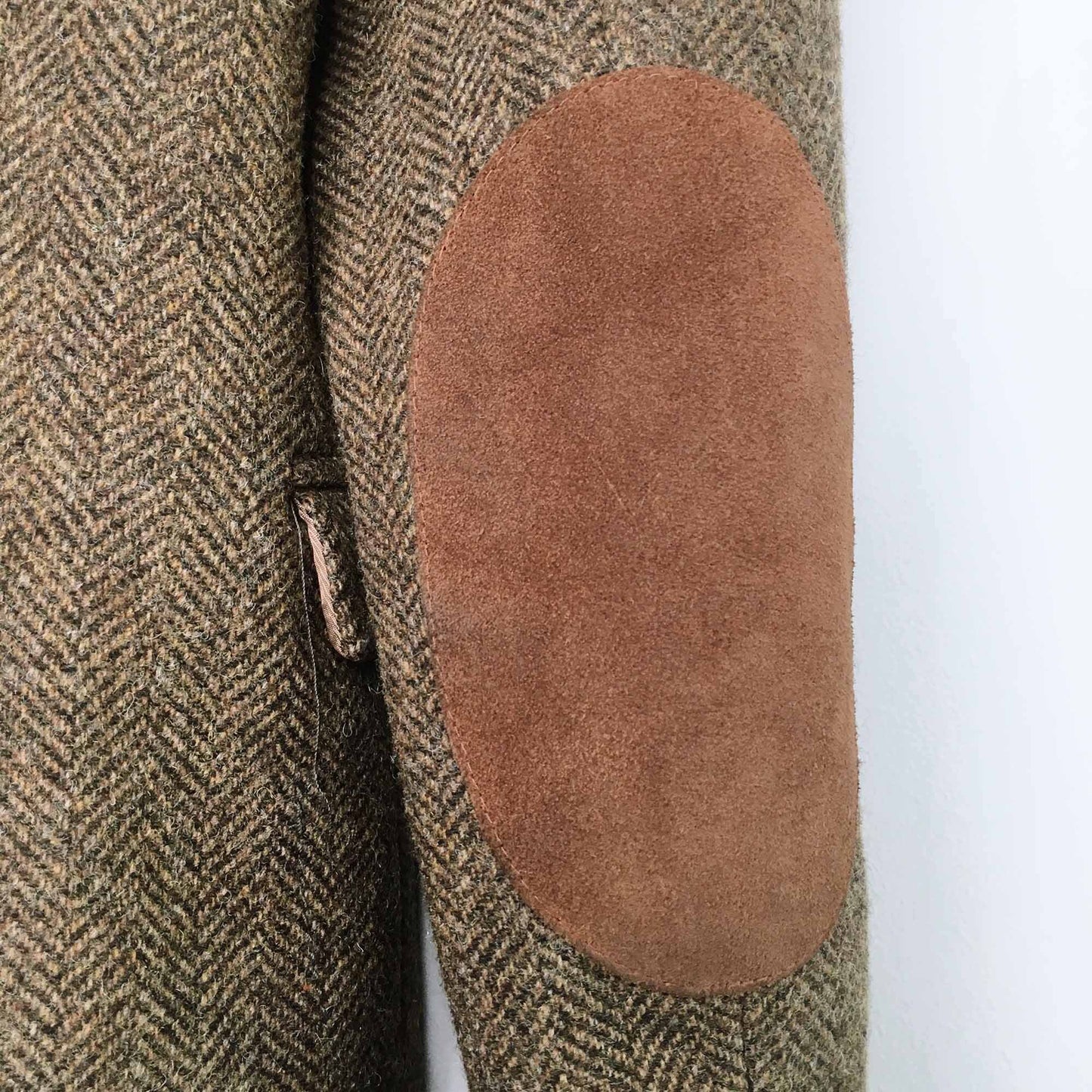 Zara wool herringbone blazer with elbow patch - size Small