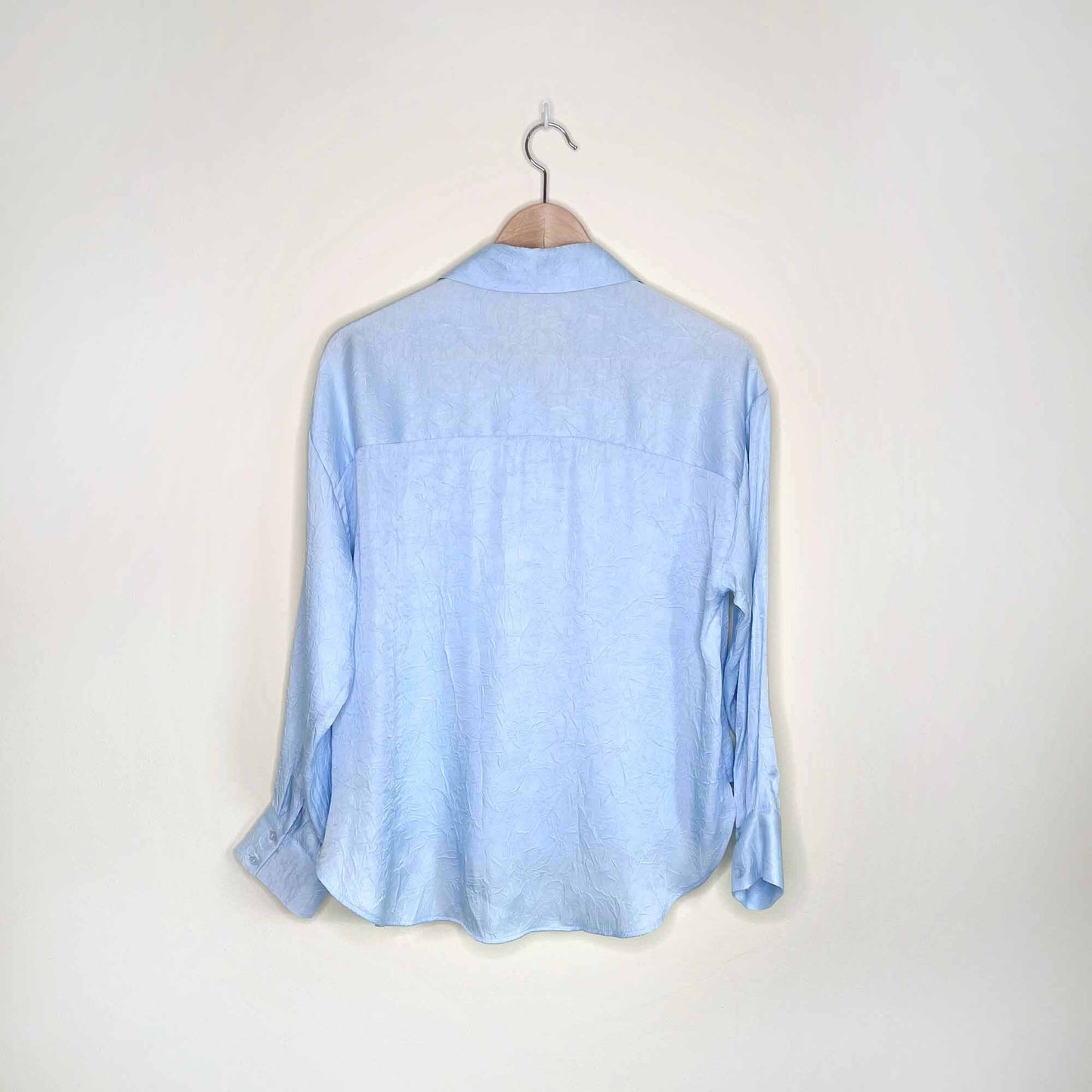 zara wrinkled button down double pocket shirt - size xs