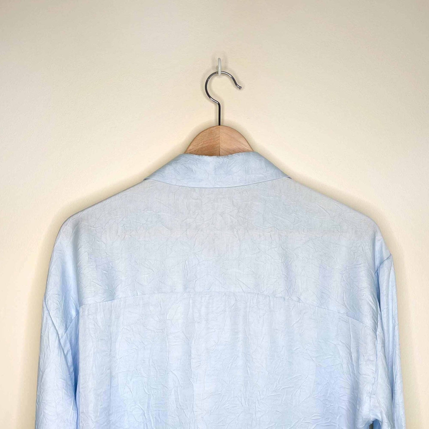 zara wrinkled button down double pocket shirt - size xs