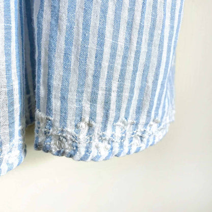 zara trf striped pom pom babydoll eyelet sundress - size medium