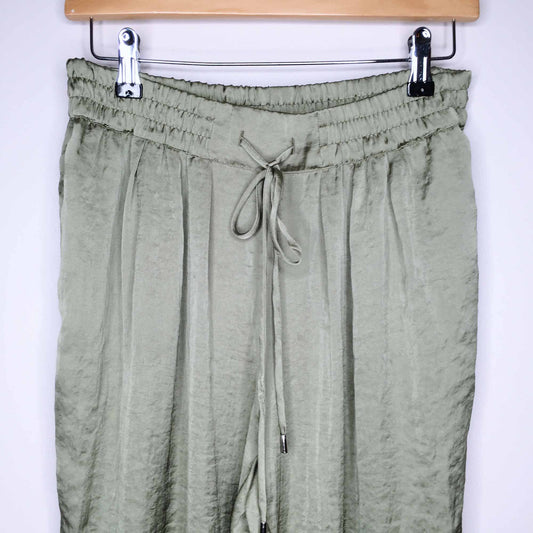Zara drawstring high rise satin joggers - size Medium