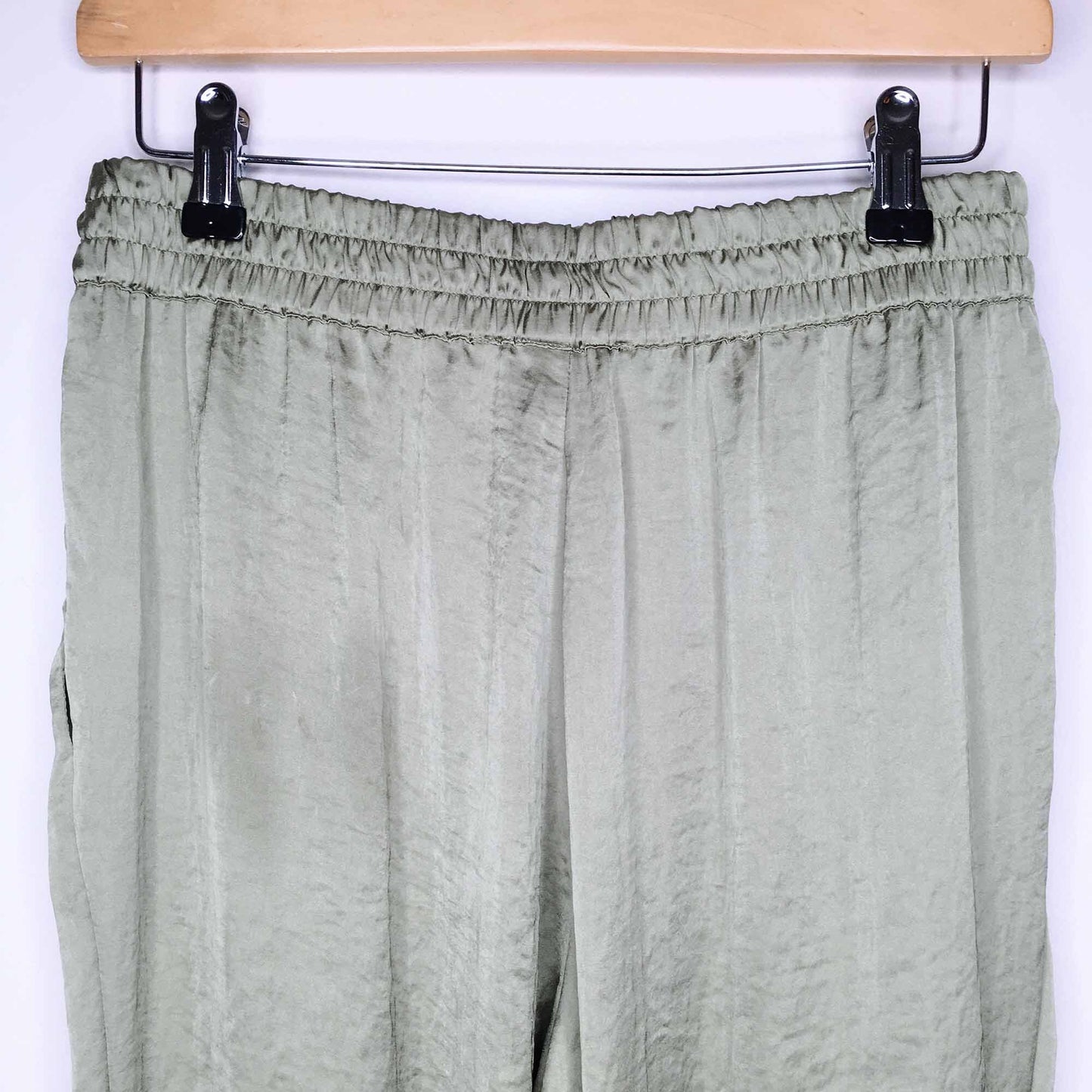 Zara drawstring high rise satin joggers - size Medium