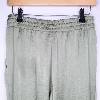 Zara drawstring high rise satin joggers - size Medium