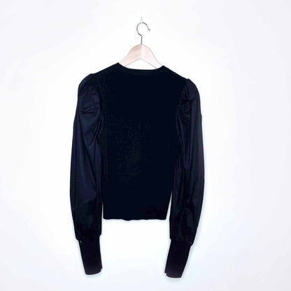 nwt zara puff sleeve long sleeve ribbed top  - size small