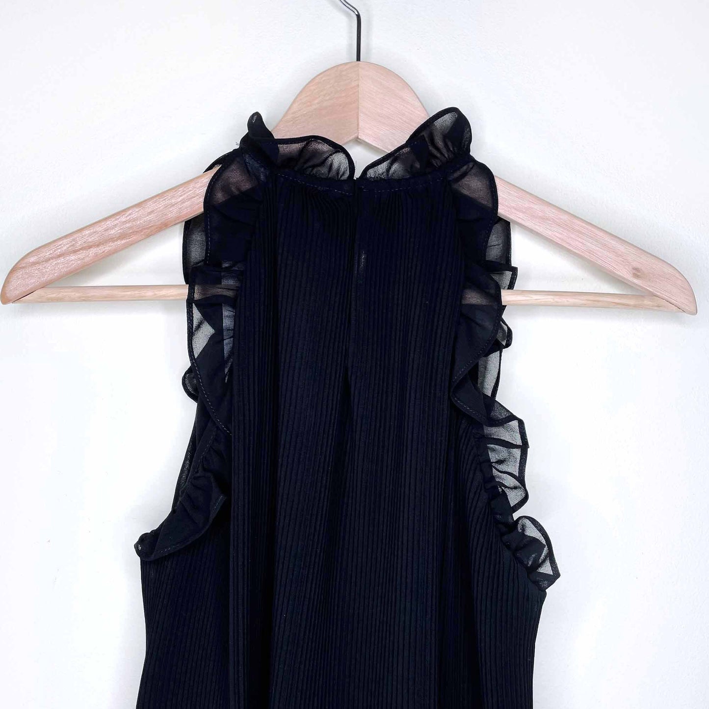 nwt zara high neck accordion blouse with ruffles - size xs