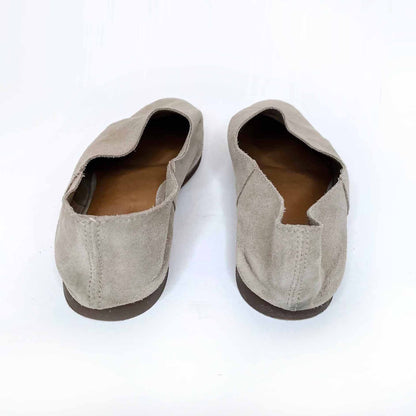 zara suede slip on minimalist flats - size 39