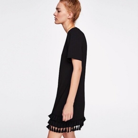 Zara tassel hem shift dress - size Small