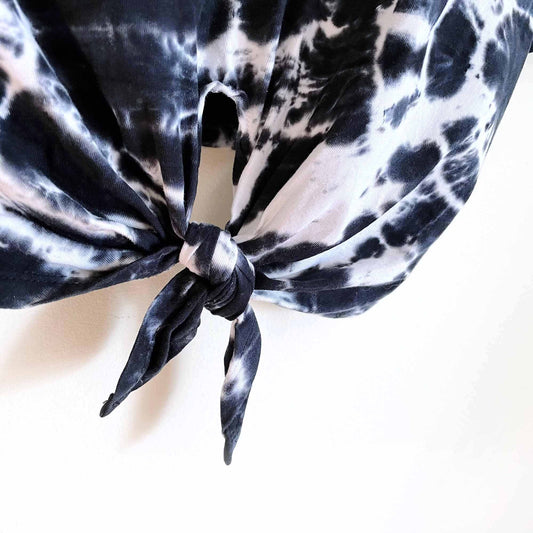 zara tie-dye cropped tie front tee - size small