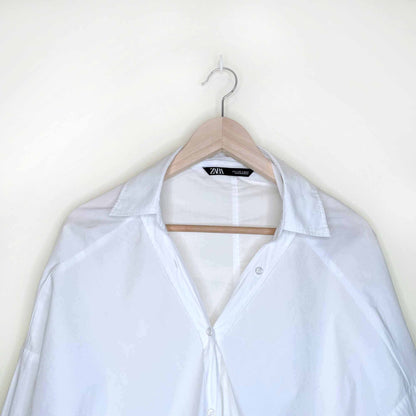 zara oversized white button down dress shirt - size small