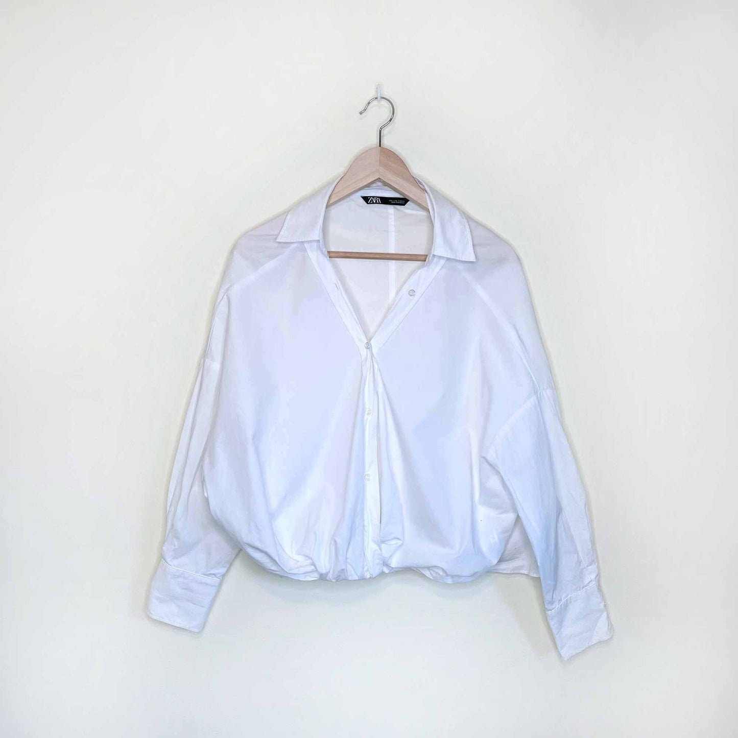 zara oversized white button down dress shirt - size small