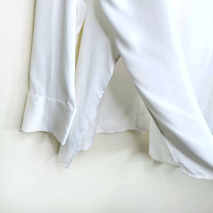 zara oversized white satin button down shirt - size xs